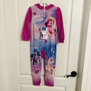 Brand New My‎ Little Pony Fleece Onepie Sleepwear Size 10 Girls Pink/ Purple
